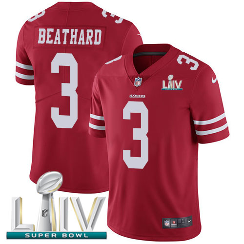 San Francisco 49ers Nike #3 C.J. Beathard Red Super Bowl LIV 2020 Team Color Youth Stitched NFL Vapor Untouchable Limited Jersey